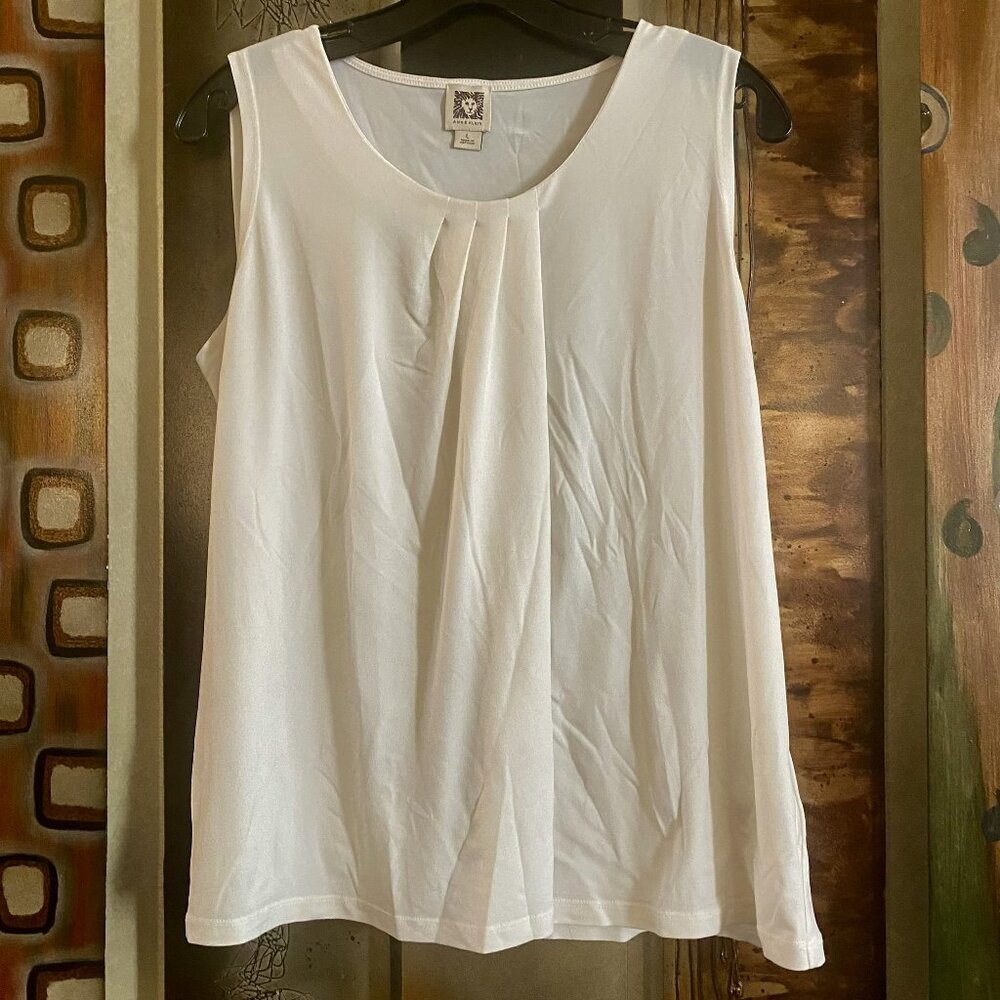 Anne Klein Pleated Front Blouse, Size L